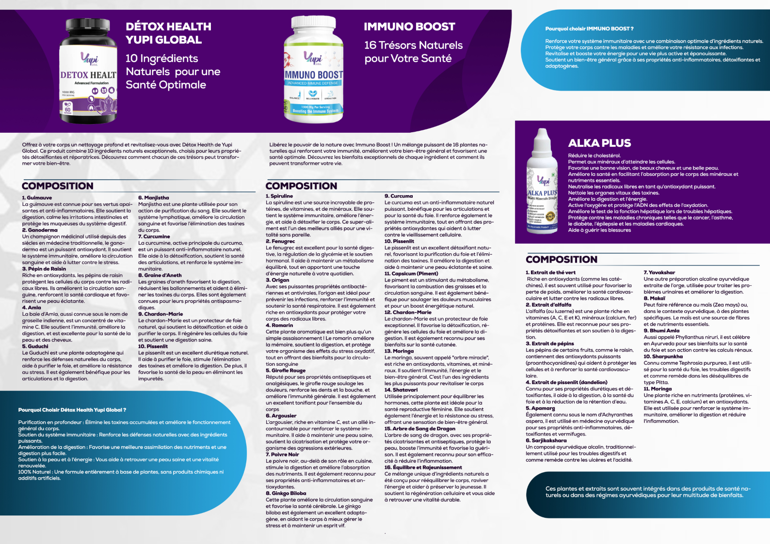 Affiche AlKa Plus, Detox Health, Immuno Boost