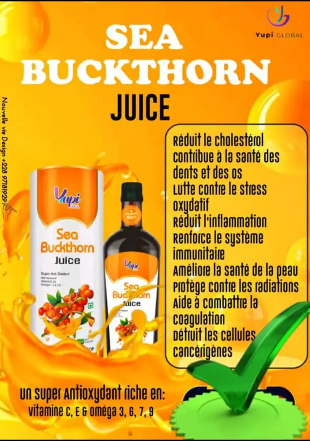Jus d’Argousier Bio : Sea Buckthorn Juice | Produit Yupi Global 
