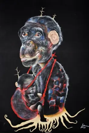 "Œuvre : L’Ingratitude de l’Homme (2024). Protégée par le droit d’auteur. Reproduction interdite sans autorisation." Titre : L’Ingratitude de l’Homme Technique : huile et acrylique + pigment sur toile Dimension : 100 x 70 Année : 2024 Artiste : ASTERASEAE MAY — Tous droits réservés ©