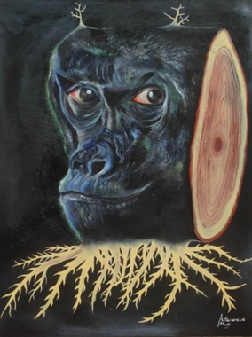 "Œuvre : La douleur sans prix Technique. Protégée par le droit d’auteur. Reproduction interdite sans autorisation." Titre : La douleur sans prix Technique : huile et acrylique + pigment sur toile Dimension : 95 x 74 Année : 2023 Artiste : ASTERASEAE MAY — Tous droits réservés ©