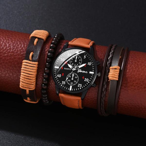 Ensemble montre bracelet à quartz d'affaires 